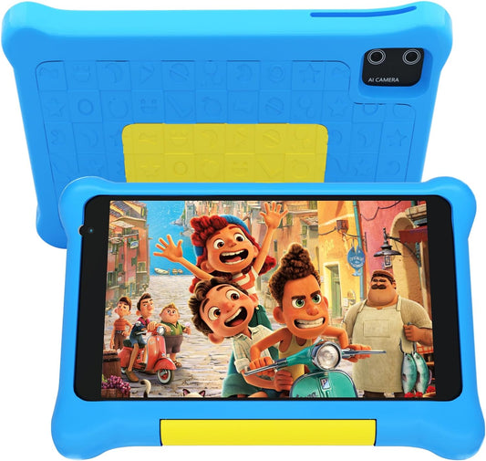 Kids Tablet 7 inch, Android 12 Go Quad Core, 2GB RAM + 32GB ROM, 128GB Expansion, HD Display, Wi-Fi, Children Tablet with Parent Control - Blue