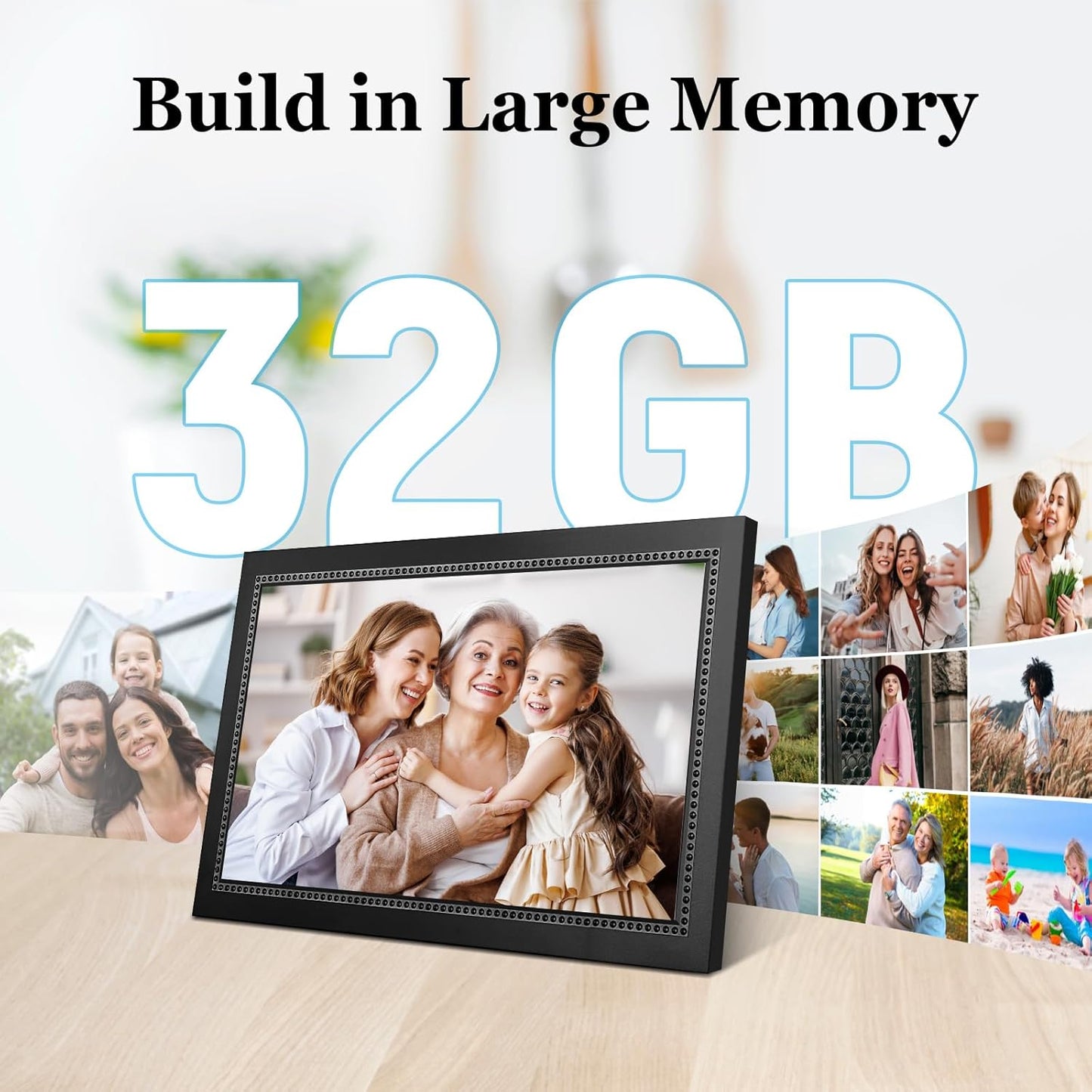 Digital Picture Frame 15.6 Inch Large Digital Photo Frame with 1920 * 1080 IPS Full HD Touchscreen, 32GB WiFi Smart Cloud Frame Share Photos and Videos via AiMOR App, Auto-Rotate, Wall Mountable