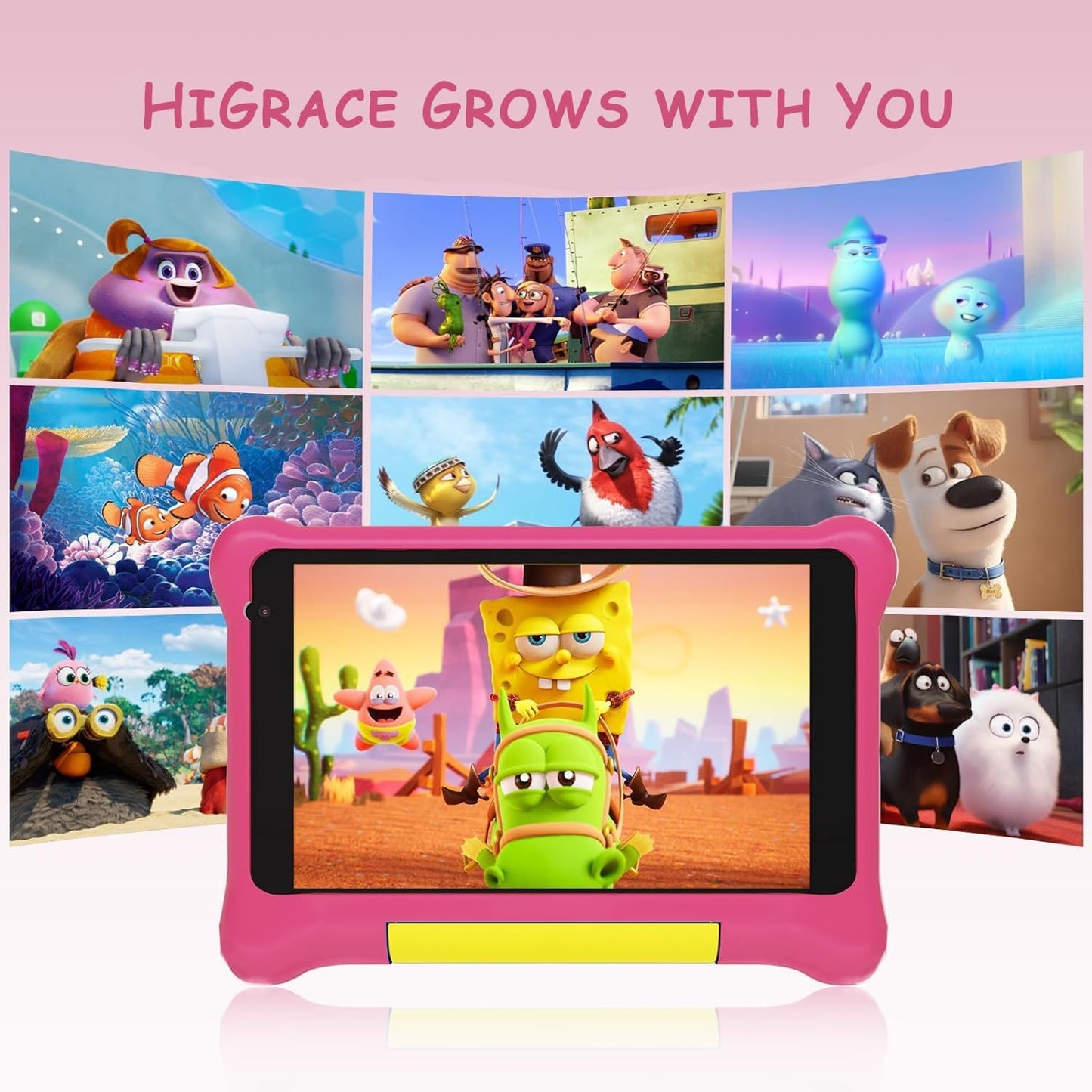 Kids Tablet 7 inch, Android 12 Go Quad Core, 2GB RAM + 32GB ROM, 128GB Expansion, HD Display, Wi-Fi, Children Tablet with Parent Control - Pink