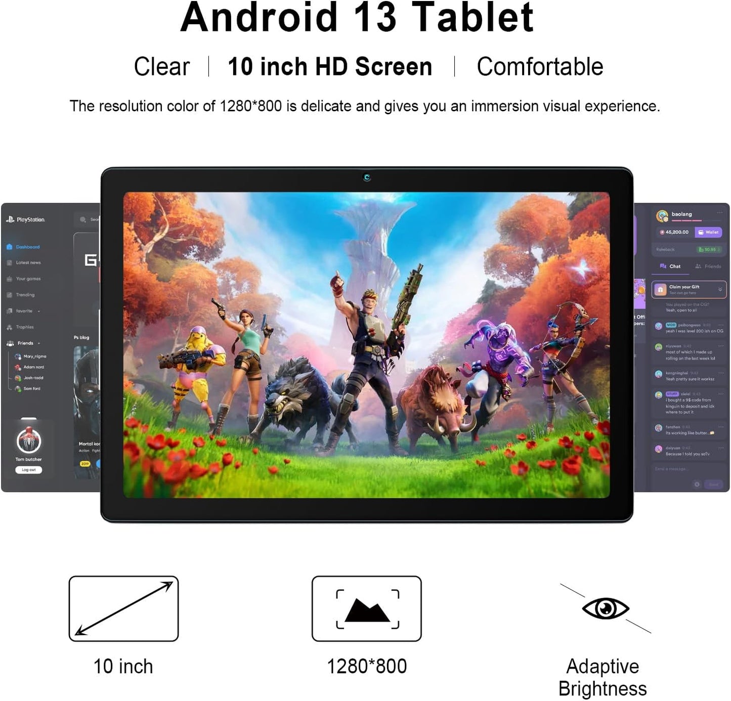 AEEZO Android 13 Tablets, 10 inch Tablet, Quad-Core Tablet PC, 6GB(4+2) RAM, 64GB ROM, 128GB Expand, 5000mAh, 1280x800 HD Touch Screen, 5MP+8MP Dual Camera (Silver)