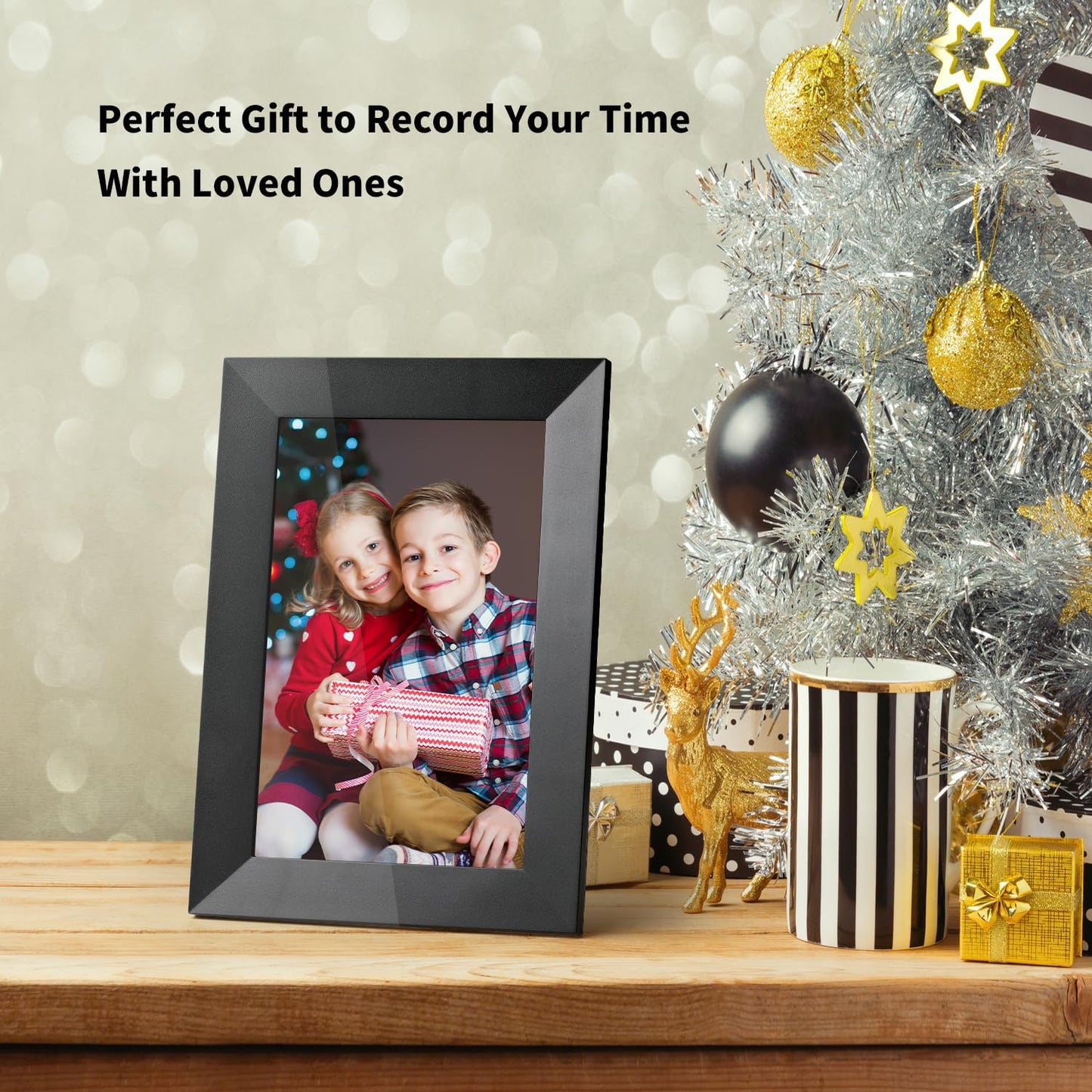 8 Inch WiFi Digital Picture Frame, IPS HD Touch Screen Cloud Smart Photo Frames with Built-in 16GB Memory, Auto-Rotate, Share Photos  or Videos Instantly from Anywhere via AiMOR App-Great Gift