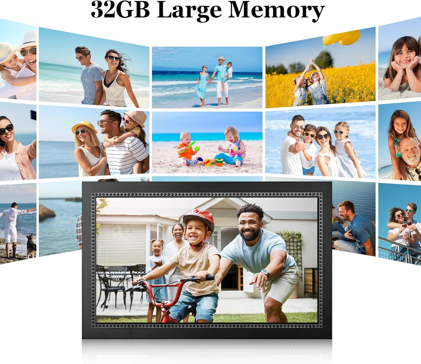 AEEZO Digital Picture Frame,15.6inch Large Digital Photo Frame with IPS Full HD Touchscreen RAM 32GB Share Photos and Videos via Aimor App