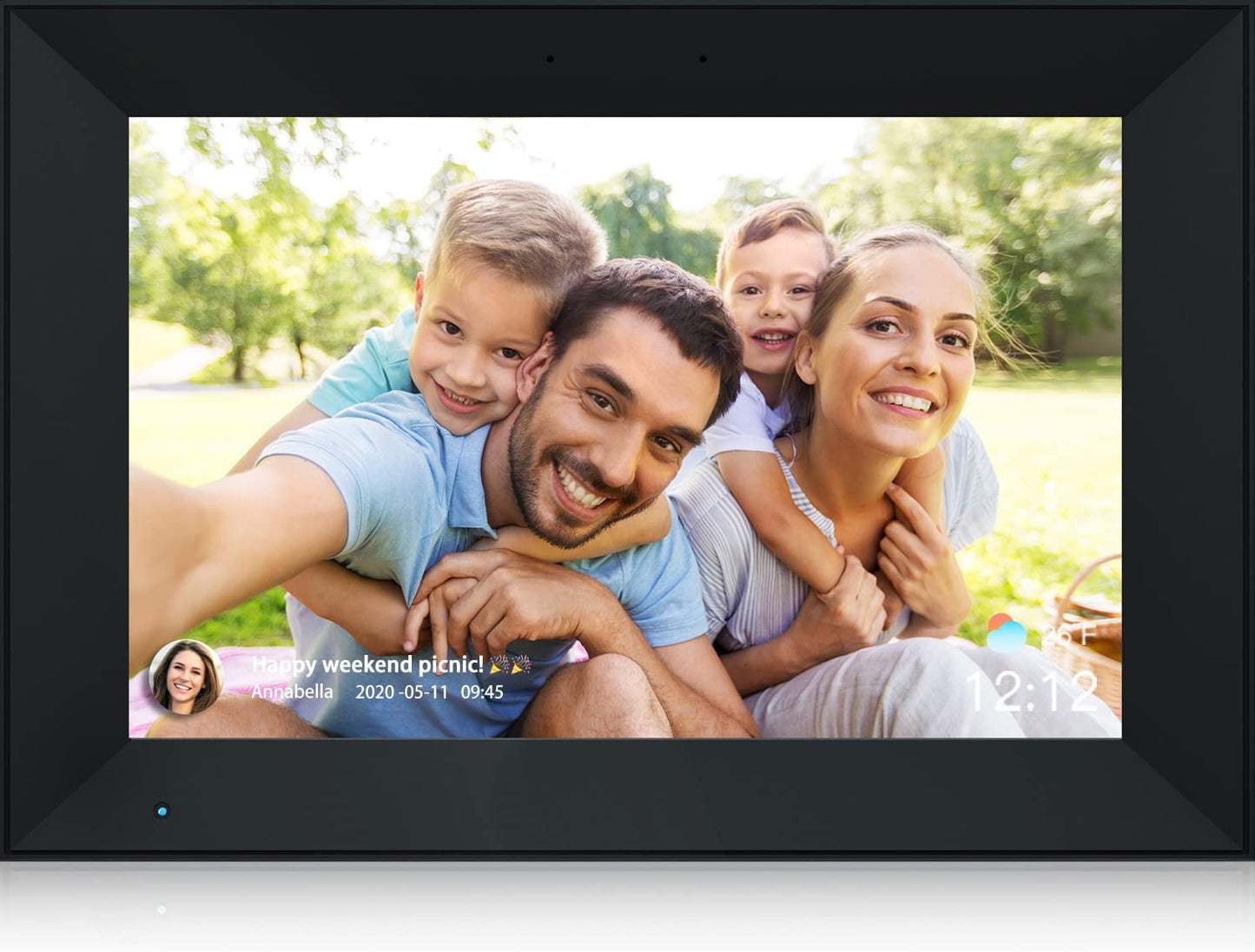 Digital Photo Frame 10.1 Inch WiFi Picture IPS HD Touch Screen Smart Cloud Photo Frame with 16GB Storage, Auto-Rotate, Easy Setup to Share Photos or Videos Remotely via AiMOR APP (Black)