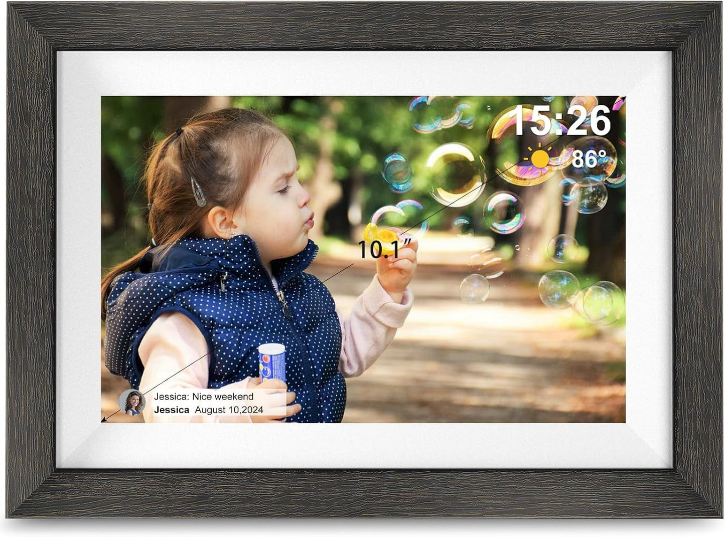 WiFi Digital Picture Frame with 10.1 Inch IPS Touch Screen,Loading Pictures to 32GB Smart Digital Photo Frame via Frameo App,Gift for Mother's Day,White